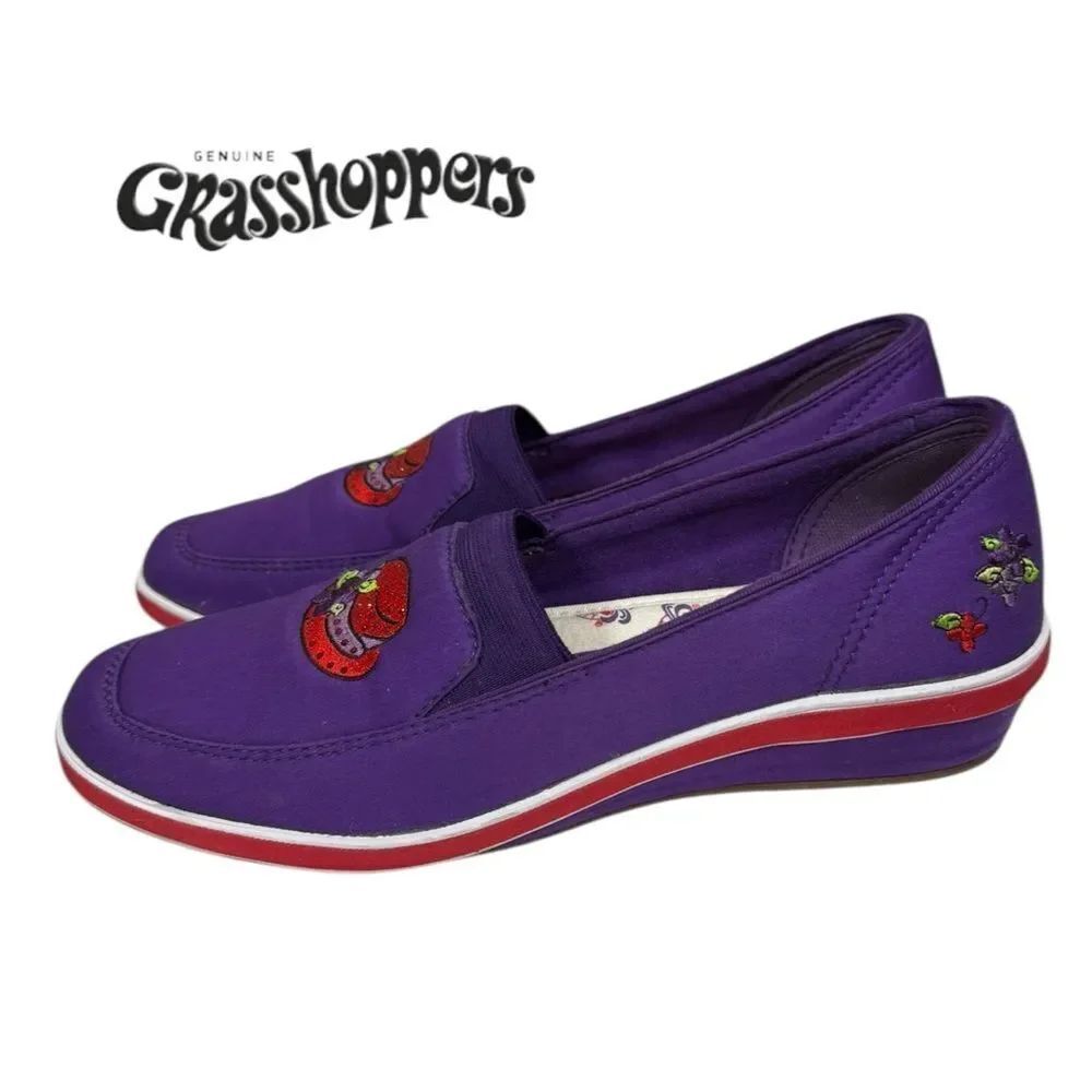 Keds x Grasshoppers Collab Purple Low Wedge Y2K Slip-on Loafers 9.5